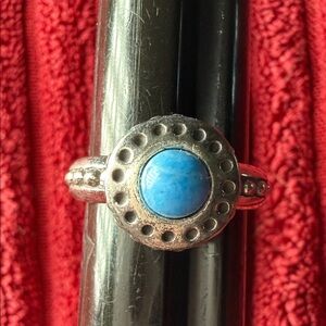 Sterling Silver Ring with Blue Stone